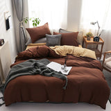 HULIANFU Nordic Double Color Bedding Set Single Queen King Duver Cover Set 240x220 Bed Sheet Bed Linen Pillowcase Gray Pink Quilt Covers