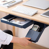 HULIANFU Under Desk Drawer Adhesive Storage Box For Office Pen Holder Hidden Sorting Box Kitchen Knife Fork Storage Tray Organizer