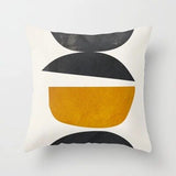 HULIANFU   ZENGA Geometric Abstract Cushion Cover Tropic Modern Art Brown Throw Pillow Cover Double Side Print Decorative Cushion For Sofa