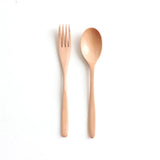 HULIANFU Natural Wooden Spoon &amp; Fork Dinner Kit Rice Soups Utensil Cereal Handmade  Home Tableware Dinnerware Cutlery For Kicthen