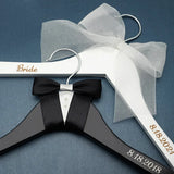 HULIANFU Personalized Wedding Hanger Custom Name Hanger Cloth Hanger Bride Dress Hanger Wedding Party Gift Bridal Shower Gift Groom Hange
