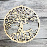 HULIANFU Tree of Life Wood Wall Hanging Laser Cut Wooden Wall Art Sacred Geometry Yoga Studio Unique Handmade Spiritual Gift Home Decor