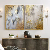 HULIANFU Minimalist Golden Poster Abstract Gold Canvas Print Painting Home Decor Wall Art Pictures for Living Room Bedroom Aisle Studio