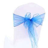 HULIANFU Wedding Decoration Organza Chair Sashes Bow For Party Christmas Halloween hotel Chair Decoration Supplies(Pack of 50pcs  pink)