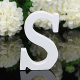 HULIANFU White Wood Letter Alphabet DIY Personalised Name Design Art Crafts Free Standing Xmas Birthday Wedding Party Home Decoration
