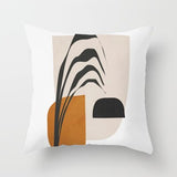 HULIANFU   ZENGA Geometric Abstract Cushion Cover Tropic Modern Art Brown Throw Pillow Cover Double Side Print Decorative Cushion For Sofa