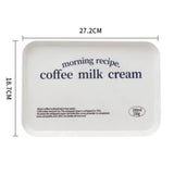 HULIANFU Korean Style Niche Coffee Shop Letter Melamine Tray Simple Breakfast Plate Fruit Coffee Bread Cup Tray Desktop Storage Tray