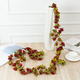 HULIANFU 2023 250CM Rose Artificial Flowers Christmas Garland For Wedding Home Room Decoration Spring Autumn Garden Arch DIY Fake Plant Vine