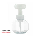 HULIANFU Soap Bottle Foaming Lotions Refillable Bottle Flower Pump Head Soap Shampoo Cosmetic Empty Bottle 250ML