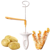 HULIANFU Potato Slicer Stainless Steel + Plastic Twist Potato Slicer Spiral DIY Handmade Creative Kitchen Gadgets Spiral Cut Potatoes