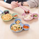 HULIANFU Kid Cartoon Mouse Mickey Bowl Dishes Lunch Box Kid Baby Children Infant Baby Rice Feeding Bowl Plastic Snack Plate Tableware