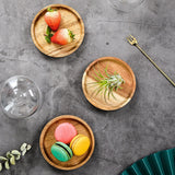 HULIANFU Mini Dessert Plate Dessert Cup Mousse Tray Cake Plate Wooden Dessert Plate with Glass Cover Dessert Plate