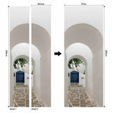 HULIANFU 2023 77x200cm Door Stickers Eco-Friendly 3D Stairway Egyptian Pharaoh Light Shadow Corridor Pattern Home Decor Bedroom Wallpaper