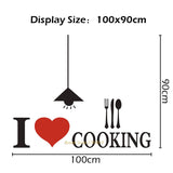 HULIANFU Kitchen Wall Stickers Vinyl Wall Decals for Kitchen English Quote Home Decor Art Decorative Stickers PVC Dining Room For Bar PVC