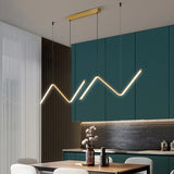 HULIANFU Nordic Pendant Light Art Line Led Haning Lamp Geometric Chandelier Indoor Lights For Restaurant Bar Front Desk Office Decoration