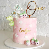 HULIANFU New Wooden One Baby Happy Birthday Cake Toppers Love One Newborn Birthday Cake Topper for Baby Birthday Party Cake Decorations