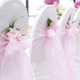HULIANFU Wedding Decoration Organza Chair Sashes Bow For Party Christmas Halloween hotel Chair Decoration Supplies(Pack of 50pcs  pink)