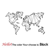 HULIANFU Large Size Geometric World Map Wall Sticker Vinyl Mural Removable Bedroom Decor Stickers Home Living Room Decoration Accessories