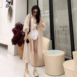 Hulianfu Women Blouse Sun Protection Fashion Long Lantern Sleeve Outerwear Sheer All-match Thin Beach Street Comfort Korean Style Leisure