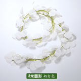 HULIANFU 2023 Green Eucalyptus Leaves Garland Wisteria Artificial Flowers Rattan Fake Plant Silk Leaf Vines For Wedding Birthday Party Decor