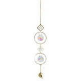 HULIANFU New Indian Style Dreamcatcher Moon Handmade Wind Chimes Wall Ornament Girls Room Decoration Feather Dream Catcher