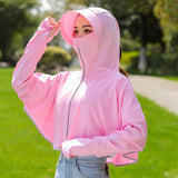 Hulianfu Women Sunscreen Hat Ice Silk Clothing Summer Big Edge Outdoor Shirt Short Coat Uv Protection Boy Hat Sun?hat New