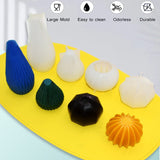 HULIANFU Silicone Candle Making Mold Geometric 3D Shape Resin Epoxy Chocolate Cake Handmade DIY Craft Mould Form for Candles