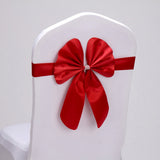 HULIANFU Wedding Ceremony Decor 10 Pieces Red Blue Already Bow Tie Hotel Banquet Chair Sash Band Conference Event Birthday Party Favor