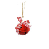 HULIANFU 2023 6pcs Christmas Metal  Jingle Bell with Bowknot Hemp Rope Pendant for Christmas Tree Ornament Decoration Fashion Accessories