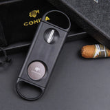 HULIANFU NEW Cigar Cutter Sharp Stainless Steel Cigar Guillotine Black Pocket V-Cut Cigar Accessories Scissors Drop Shipping