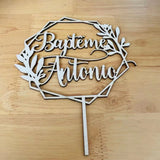 HULIANFU Personalized Names Wedding Cake Topper Geometric Custom Unique First Names Wedding Cake Topper  Decoration Bridal Shower