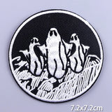 HULIANFU Patches On Clothes Stickers Hippie Rock Stripes Embroidered Patches For Clothing Iron On Patch Skull Biker Stripes for Jackets