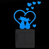 HULIANFU Light Switch Sticker Luminous Wall Stickers Cartoon Glow in the Dark Sticker Decal for Kids Room Decoration Home Decor Cat Fairy