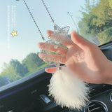 HULIANFU Starry sky moon dream mirror creative rear-view mirror car decoration hanging pendant accessories for feminine interior parts