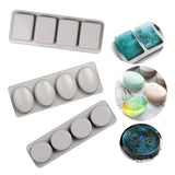 HULIANFU New 4 Cavity 3D Handmade Silicone Soap Molds Massage Therapy Bar Making Mould Tools DIY Oval Shape Soaps Resin Crafts