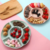 HULIANFU Multi-function Plastic Fruit Plate Dessert Tray Plate Snack Dish 6 Compartments High Quality
