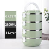 HULIANFU Multi-Layer Stainless Steel  Lunch Box Food Portable Thermal  Lunchbox Picnic Office Kids  Workers School Japanese Bento