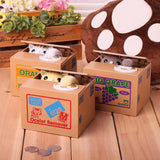 HULIANFU Panda Coin Box Kids Money Bank Automated Cat Thief Money Boxes Toy Gift for Children Coin Piggy Money Saving Box
