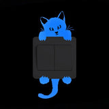 HULIANFU Light Switch Sticker Luminous Wall Stickers Cartoon Glow in the Dark Sticker Decal for Kids Room Decoration Home Decor Cat Fairy