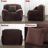 HULIANFU Plush Thick Sofa Cover for Living Room Adjustable Elastic Corner Couch Covers Sectional Slipcover Decor Sofa Chaise Cover Lounge