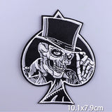 HULIANFU Patches On Clothes Stickers Hippie Rock Stripes Embroidered Patches For Clothing Iron On Patch Skull Biker Stripes for Jackets