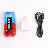HULIANFU LED Red Blue Multifunction Clip  Flashing Warning Safety Shoulder Police Light  Build-In Battery 500M Invisable