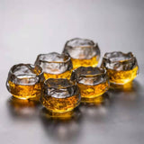 HULIANFU Liuli Cup Crystal Glass Master Cup Wholesale Frozen Burning Tea Cup Heat-resistant Pressure Hand Coaster Tea Cup
