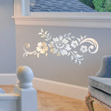 HULIANFU New Flowers Leaf Wall Sticker DIY Stickers Mirror Stickers Decal  For Living Room Bedroom Bathroom Nordic Decor Vanity Small Mir