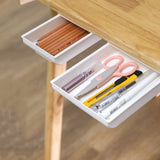 HULIANFU Self Stick Pencil Tray Desk Table Storage Drawer Organizer Box Under Desk Stand Self-adhesive under-drawer storage box