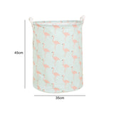 HULIANFU Organizer Canvas Laundry Basket Waterproof Large Capacity Laundry Hamper Dirty Clothes Storage Basket Toy Home Storage Bin 45x35
