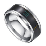 HULIANFU Smart Sensor Temperature Ring Modern Real-time Intelligent Temperature Test Finger Rings Thermometer Women Men Jewelry Gifts