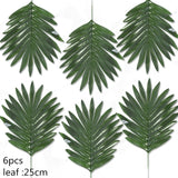 HULIANFU Tropical Palm Leaves Summer Monstera Artificial Silk Turtle Leaves For Home Hawaiian Luau Beach Wedding Party Decor Fake Plants