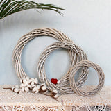 HULIANFU 2023 Grey Wicker Wreath Garland Decor 15/20/25/30cm Rattan Ring Artificial Flowers Garland Dried Flower Frame Craft Accessories