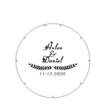 HULIANFU Personalized Acrylic round wedding guest book alternative,Acrylic drop top,Circle wood wedding guest book,wedding name sign,